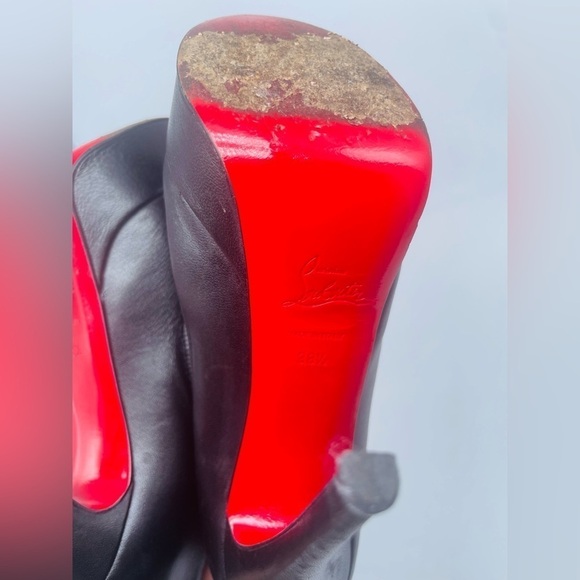 Christian Louboutin Black leather Loubout Pyramid 150mm ankle bootie EU 38.5 - Picture 4 of 13